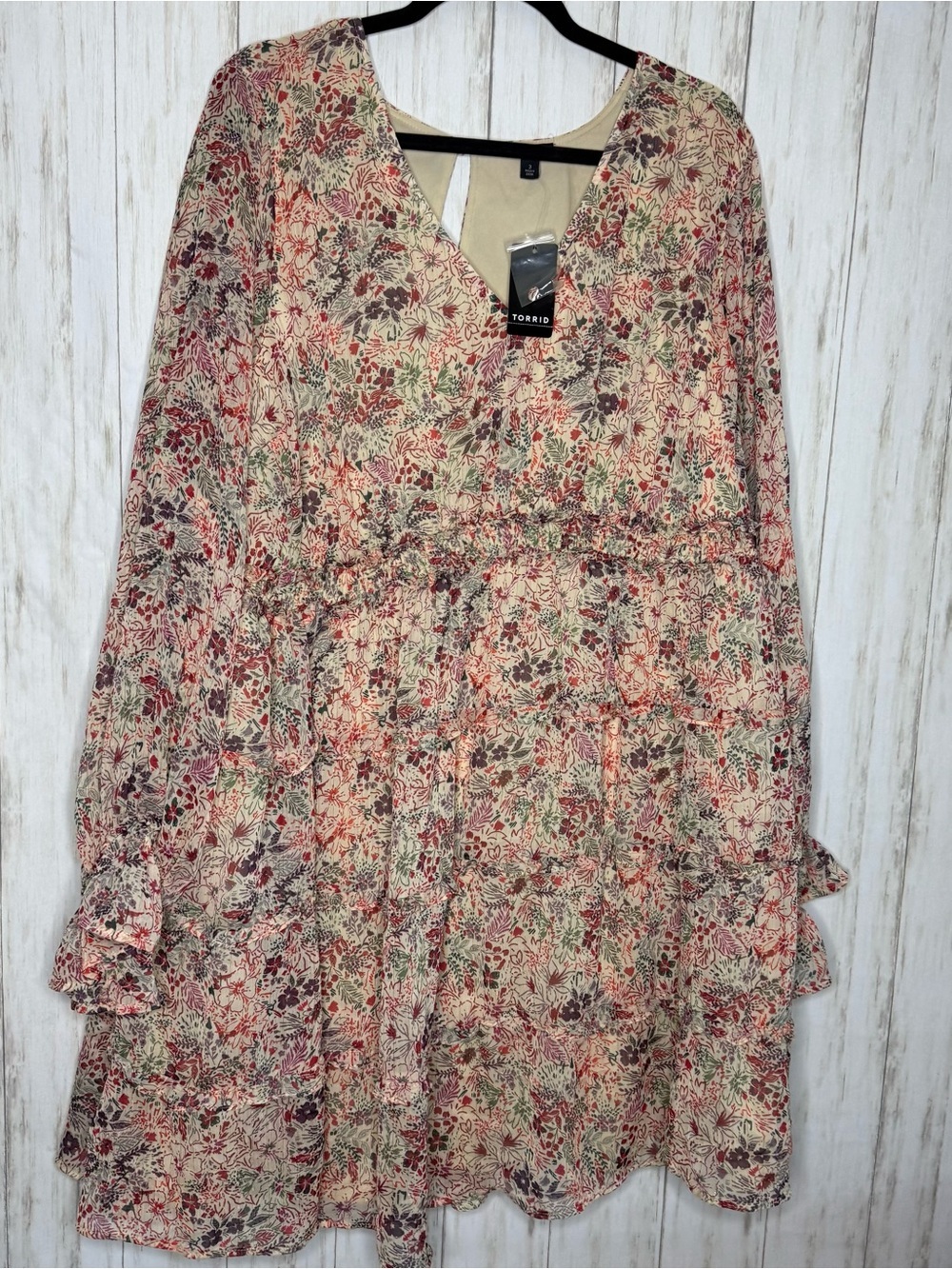 Torrid NWT 3X Mini Lurex Chiffon Tiered Dress - Picture 4 of 8